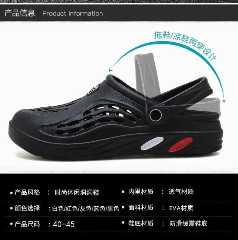 Plus Size 47 48 49 Men Summer Clogs Sandals EVA Slippers Men and Women Garden Shoes Beach Sandals Couple's Outdoor House Slides