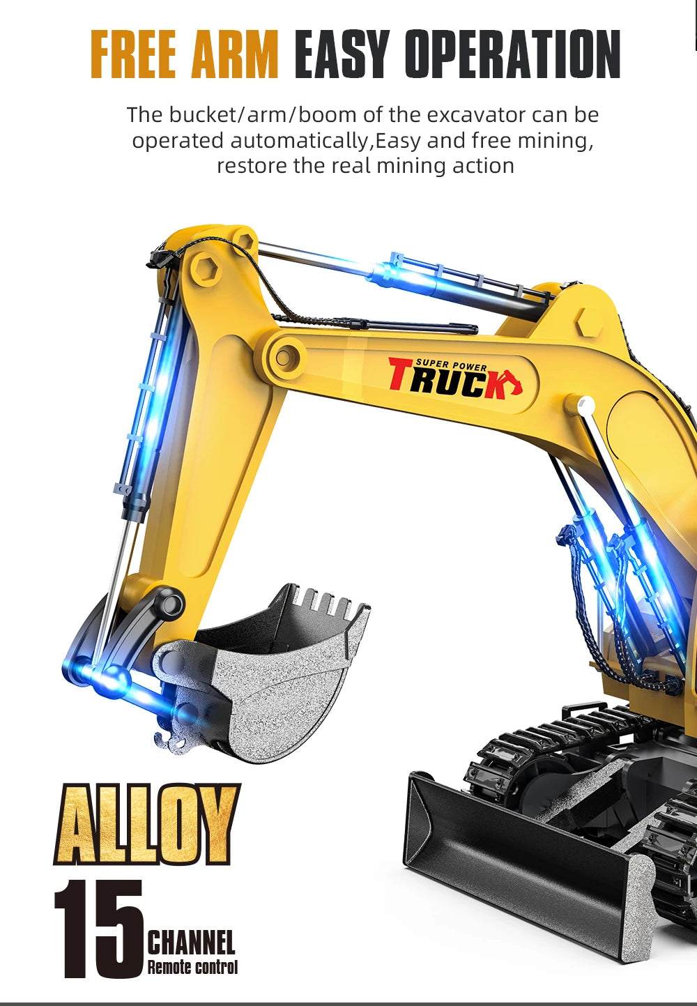 Alloy Excavator Rc Cars Trucks 17CH Dumper Remote Control Car Tractor 1/18 Engineering Electric Vehicles for Kids Boys Children