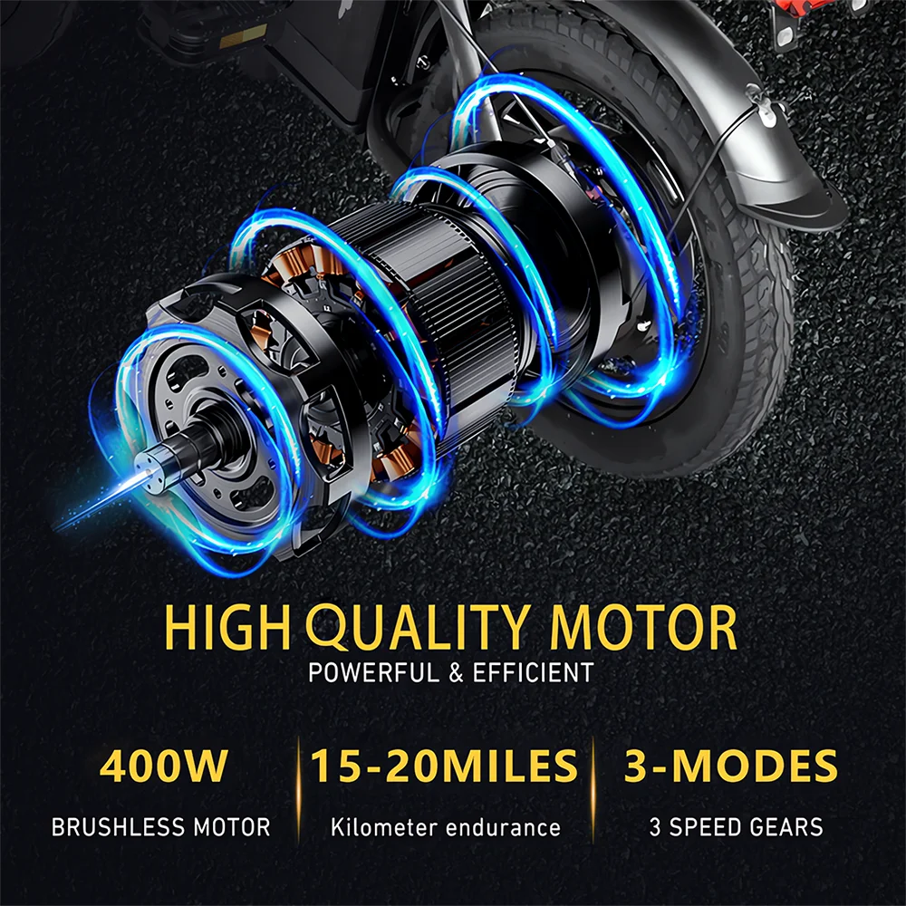 Deepower 14 Inch Foldable Electric Bicycle 400W Motor 48V 15AH Adult Mini Electric Bike Suitable for City Commuting Travel EBike