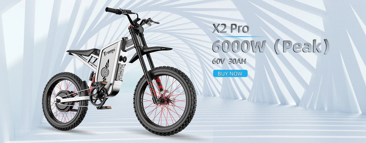 Freego X2 Pro Electric Motorcycle for Adults 6000W Brushless Gearless Motors 30AH Lithium Battery Speed 90Kmh Electric Dirt Bike