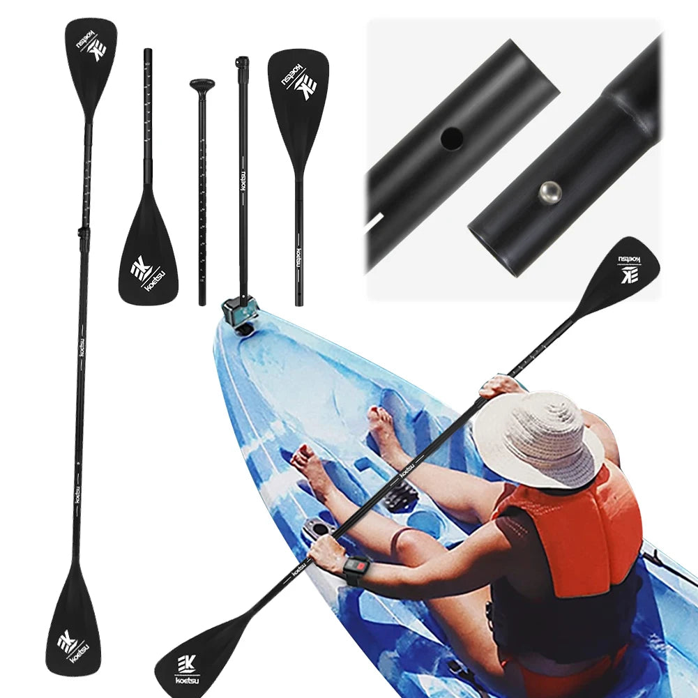 Aluminum Alloy Detachable SUP Paddle Three Piece Adjustable Kayak Canoe Paddle