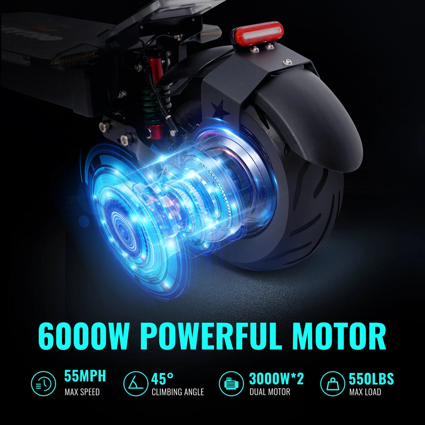 FREE GIFT ADULT ELECTRIC SCOOTER 60V 6000W SPEED DUAL MOTOR 65 MILES RANGE