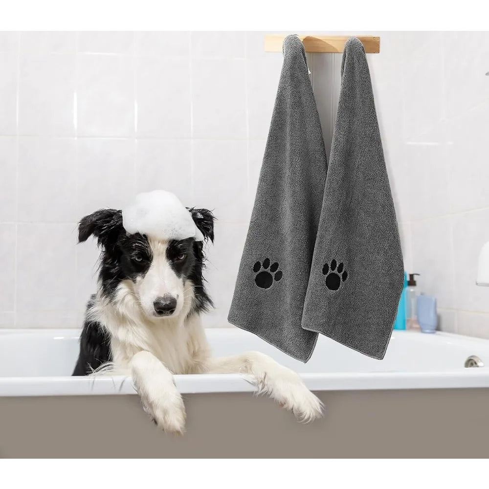 Microfiber Dog Towels for Drying Dogs, Super Absorbent and Soft Pet Grooming Towel, 40 Inch X 23.6 Inch, Perfect Dog Shower & Ba