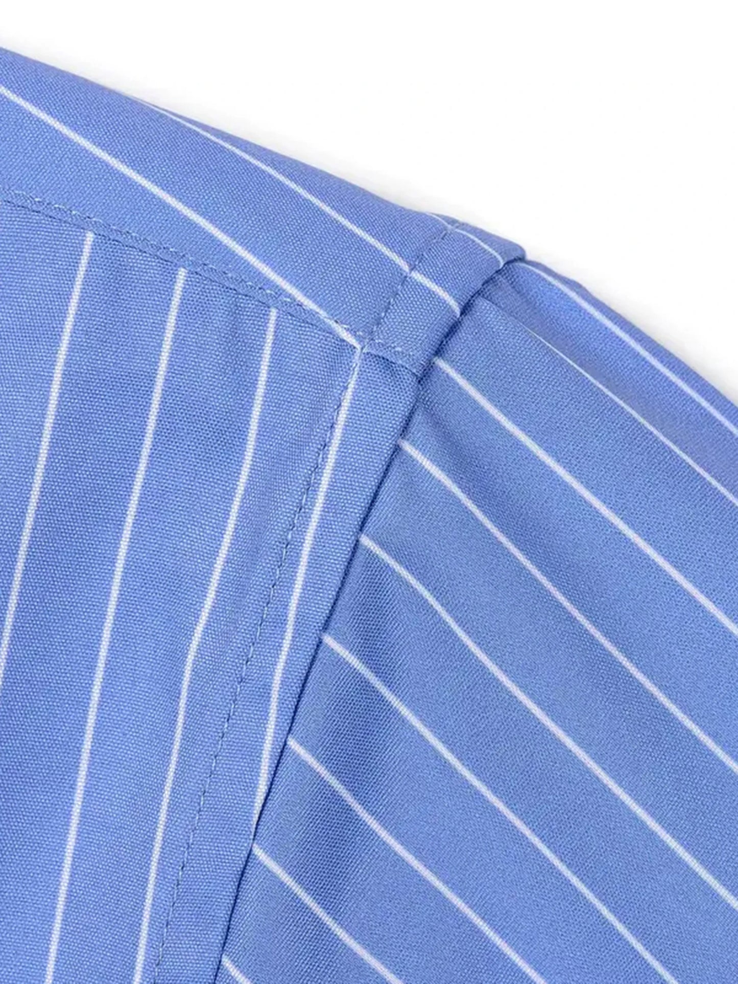 Men s Classic Striped Shirt with Long Sleeves and Turn Down Collar Perfect for Spring and Autumn Casual Wear Featuring Button