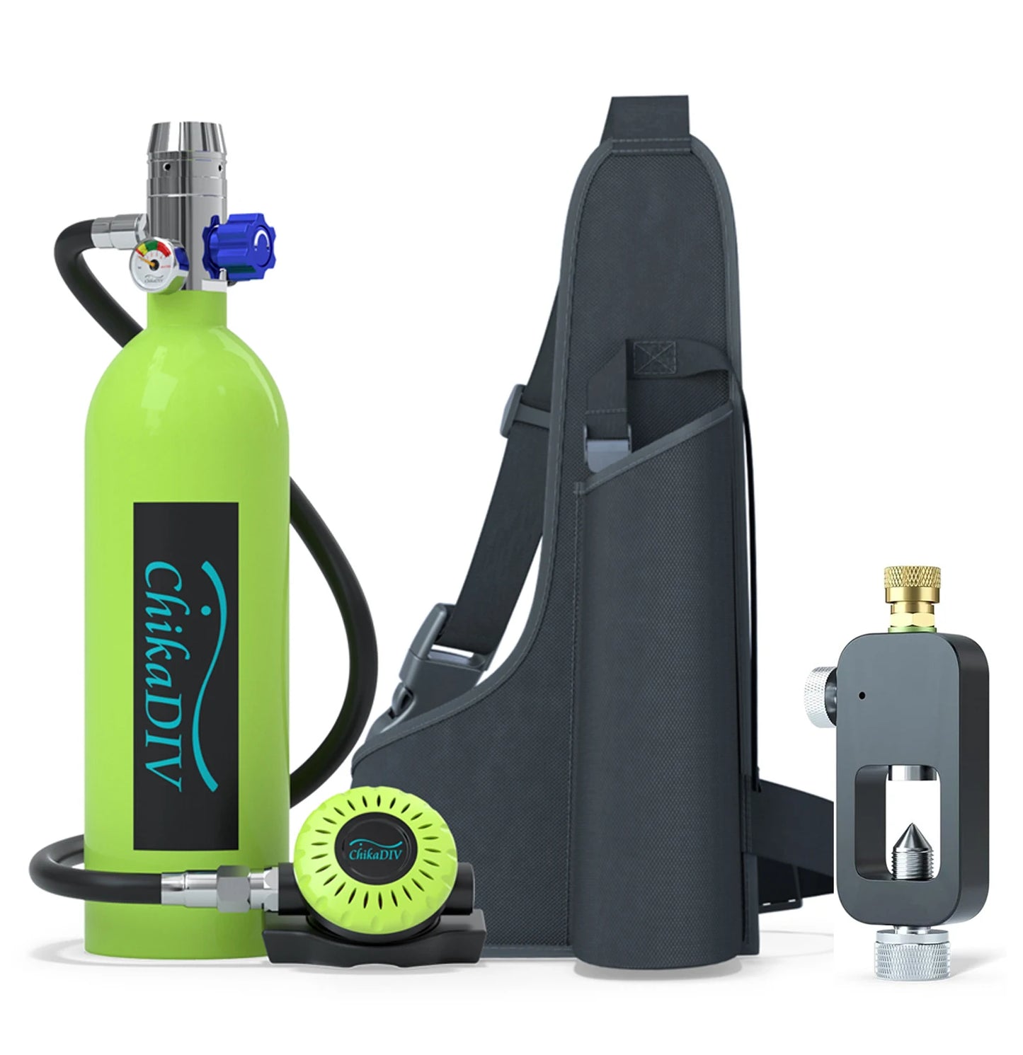 Mini Scuba Tank for Diving, Portable Lung Tank System 1L, 3000 PSI, 15-20 Min Emergency Air, Lightweight Travel Gear