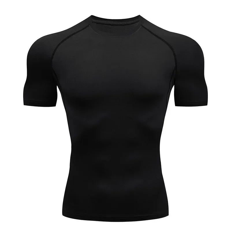 Men Short Sleeve t-Shirt Quick Dry Compression Shirts Fitness Gym t-Shirts Sport Bodybuilding Shirt Running Football Tee Shirts