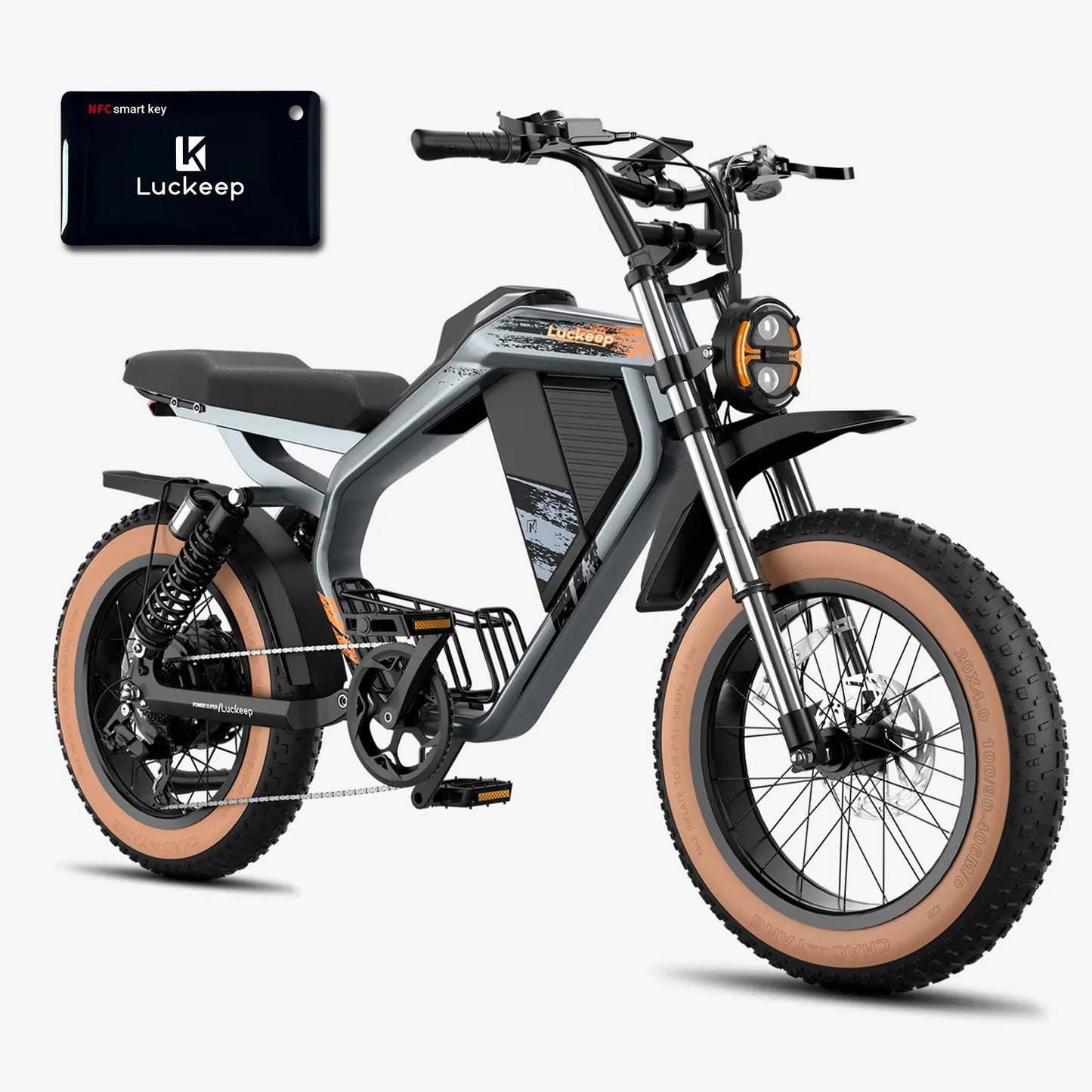 Electric Off-Road Bike Luckeep M5 Max 20x4" 2000W,37.5Mph,80Mile,52V 20Ah,7 Speed, Wide Tire All Terrain E-Bike,New