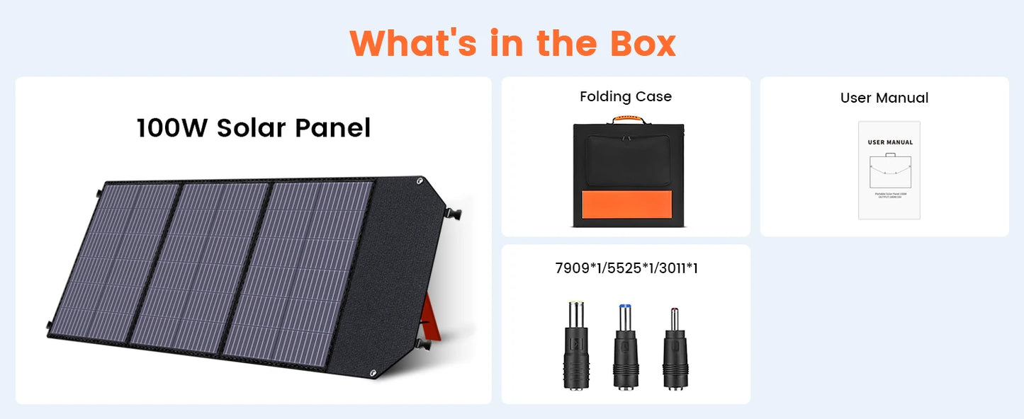 2400W /1600W / 500W Portable Power Station, 2048Wh / 1024Wh /345Wh Lifepo4 Battery with 400W / 200W / 100W Foldable Solar Panel