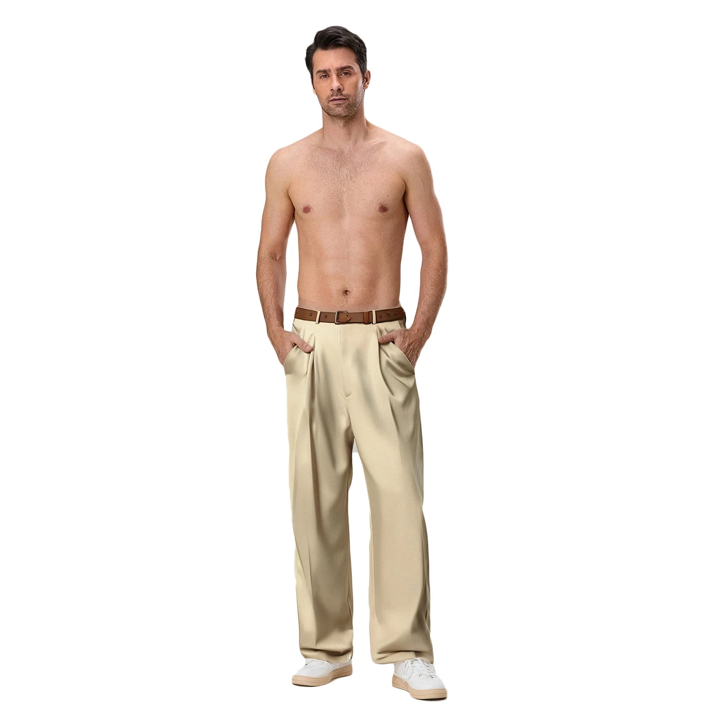 Classic Men s Formal Trousers  Fit Dress Pants Business Office Work Straight Leg Suit Trousers with Pockets for Spring