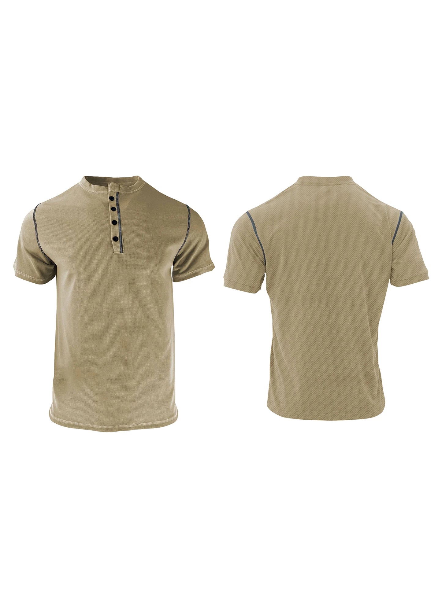 Men s  Fit Henley Short Sleeve T-Shirt with Contrast Stitching Casual Summer Top for Streetwear Style