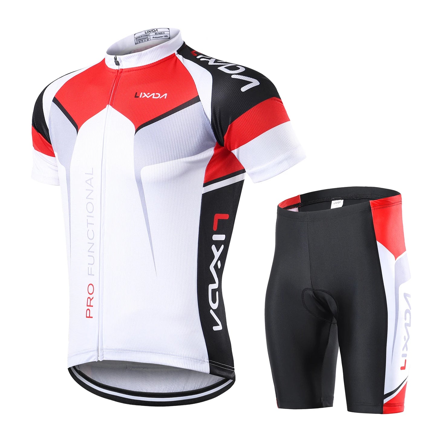 Men Breathable Quick Dry Comfortable Short Sleeve Jersey and Padded Shorts Cycle Clothing Set Riding Sportswear