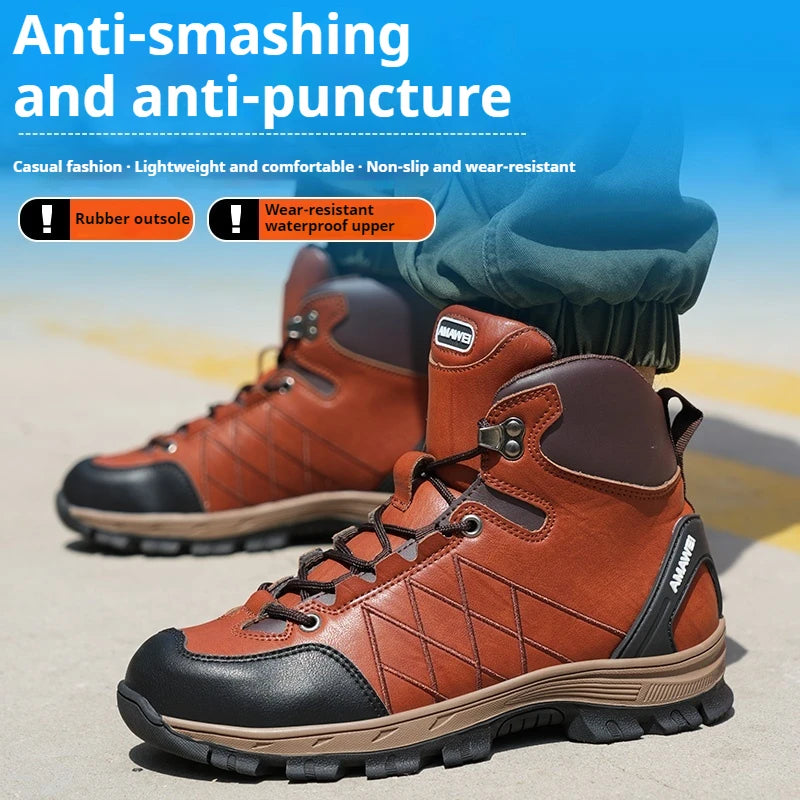 Safety Shoes Men Work Sneakers Indestructible Shoes Puncture-Proof Protective Shoes Work Boots Steel Toe Construction Work Shoe