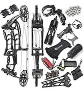 Recurve Bow American Hunting Bow 320FPS Draw Weight 40-55lbs Adjustable Compound Bow Right Hand for Archery Hunting Fishing Shoo