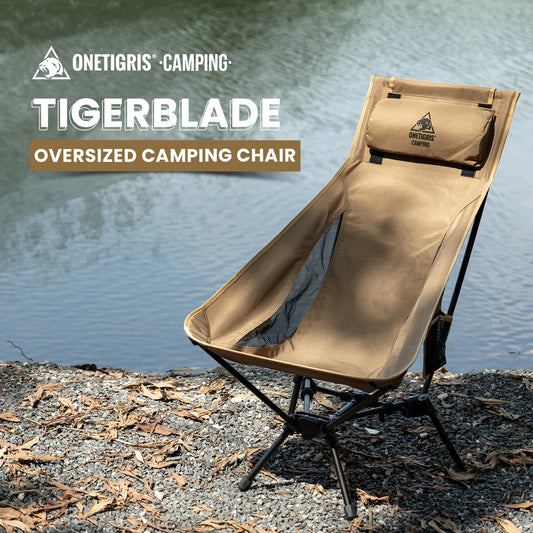 OneTigris Portable Tigerblade Camping Chairs Outdoor High Back Chair For Fishing Trekking BBQ Parties Gardening Indoor Use