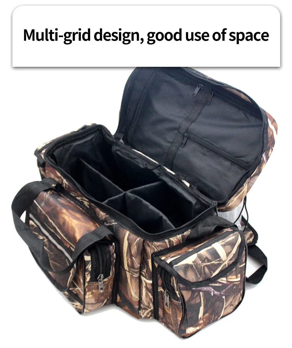 Topline Tackle Versatile Fishing Backpack 50*30*25cm Oxford Fabric Anti-Scratch Convenient Large Capacity Fishing Shoulder Bag