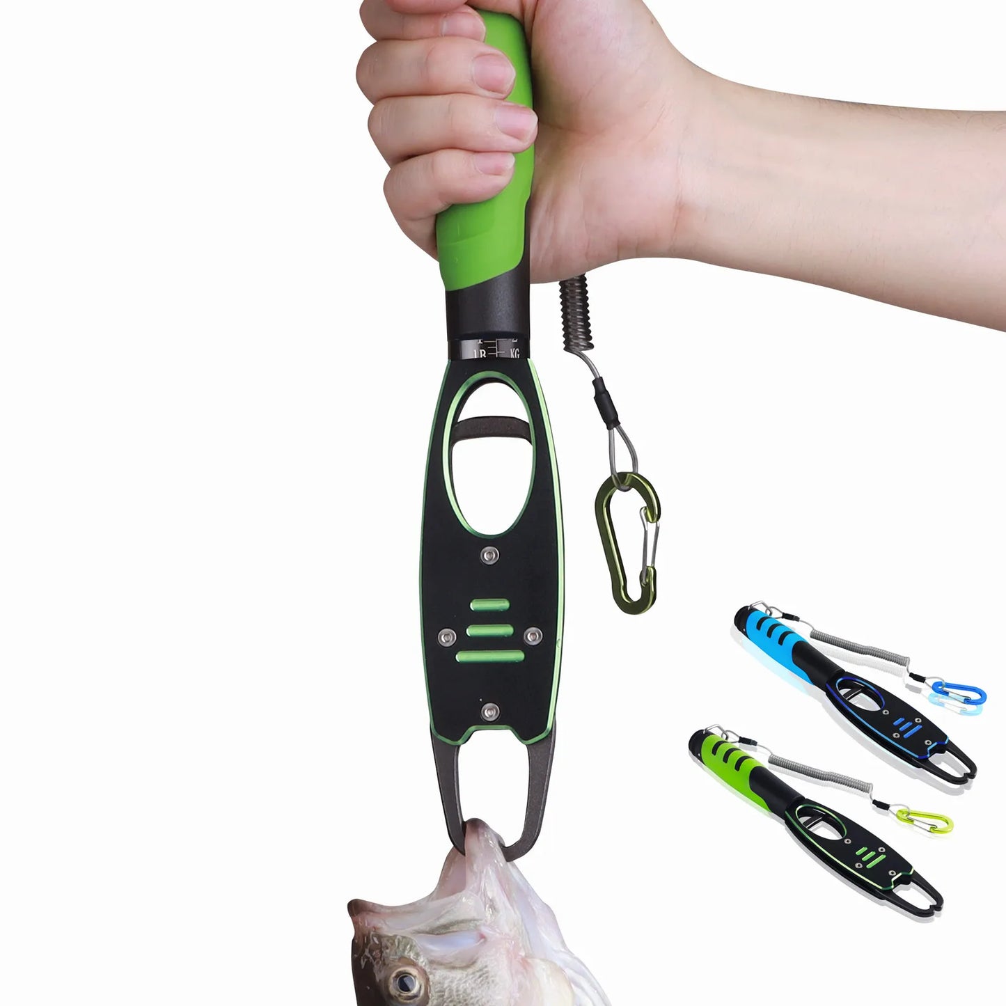 Night Cat Fish Lip Gripper with Scale 2 in 1 Aluminum Alloy Fish Lip Grabber Professional Fishing Lip Gripper Tool Kit for Men