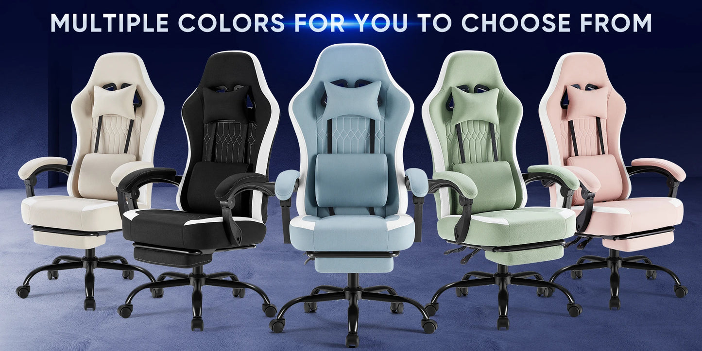 JHK Ergonomic Computer Gaming Chair Height Adjustable 360° Swivel with Headrest Lumbar Support Linkage Armrests For Office Home