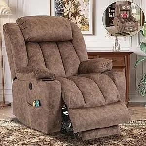 Large Electric Power Lift Recliner Chair with Extended Footrest for Elderly Big, Extra Large and Wide Reclining Sofa for Living