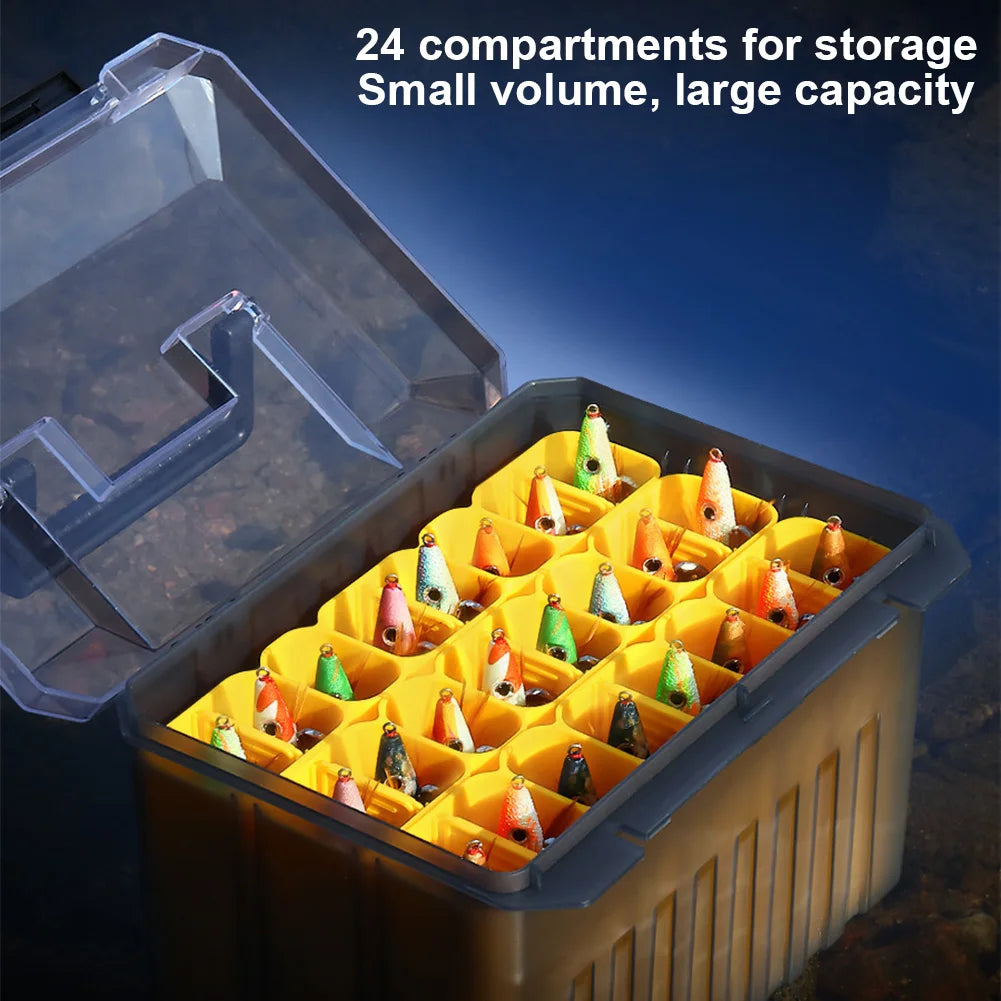 24 Grids Webfoot Octopus Egi Storage Organizer Box Minnow Squid Jig Hard Bait Container Fishing Storage Box