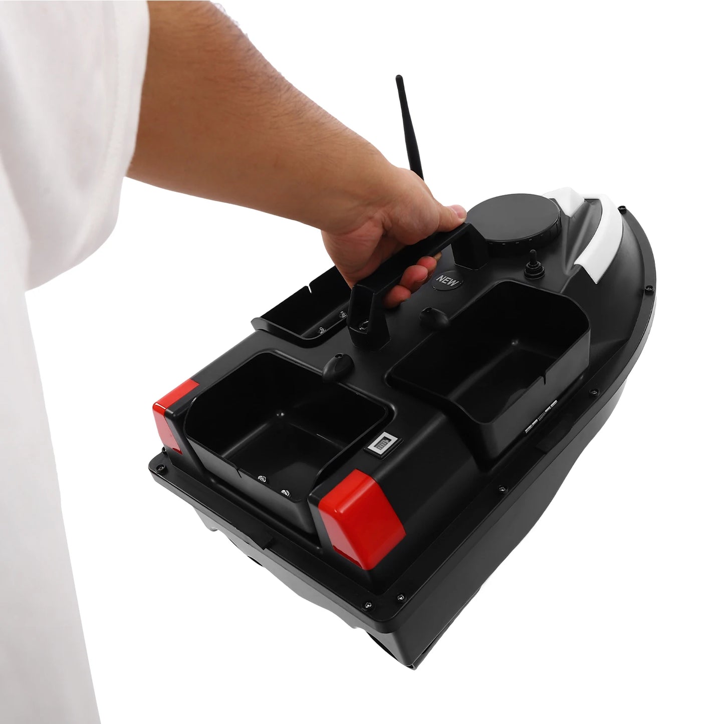 RC Fishing Bait Boat with Depth Sounder and GPS 3 Boxes Bait Boat Fishing Boat w/Remote Control Auto Return RC Fish Boat