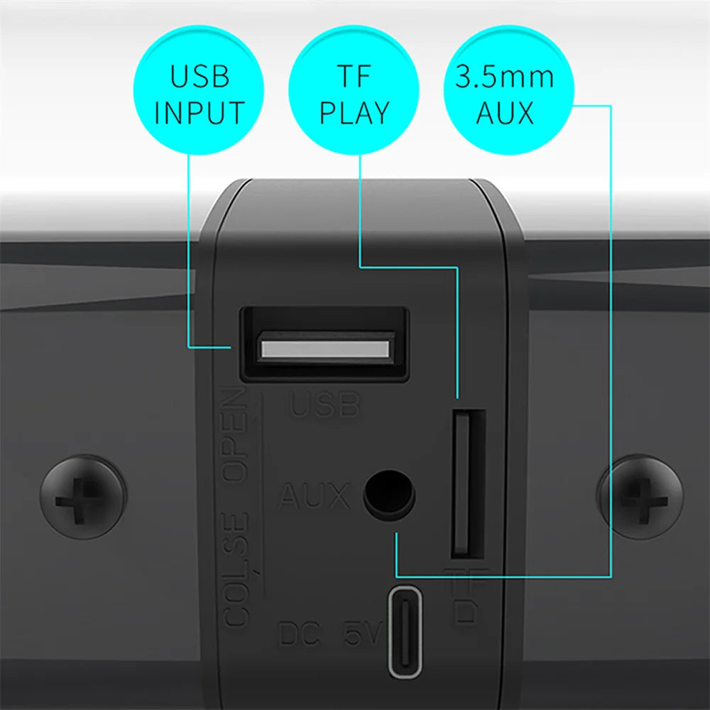 Wireless Bluetooth TV Sound Bar 2 Speaker System Home Theater Subwoofer Soundbar Portable Loud Rechargeable 2 IN1 Speaker