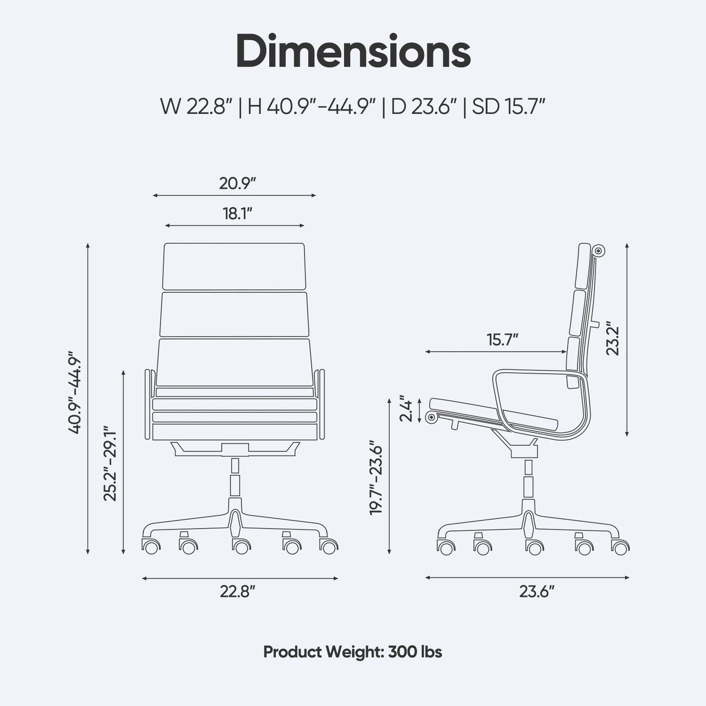 Office Guest Chair Upholstered Leather Comfortable Reception Chairs with Wheels Adjustable Swivel Rolling Office Chairs
