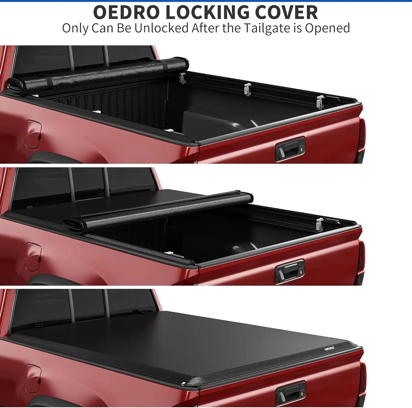 Soft Roll Up Truck Bed Tonneau Cover Compatible with Toyota Tacoma 2024 2025 (Excl. Trail) 5 Ft Bed with Track Rail System