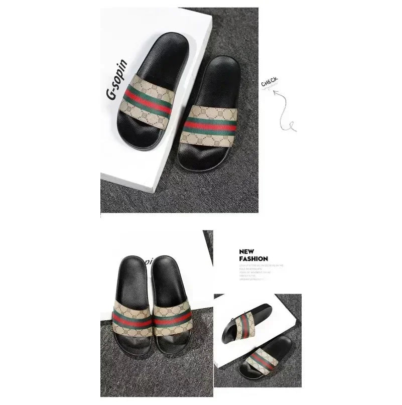 Designer Men Women Slippers Sandals with Correct Flower Box Dust Bag Shoes Snake Print Slide Summer Wide Flat Slipper SG5