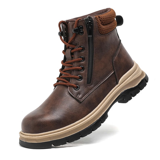 Waterproof Safety Boots Men Indestructible Steel Toe Work Boots Anti-smash Stab-resistant Safety Shoes Biker Botas Para Hombre