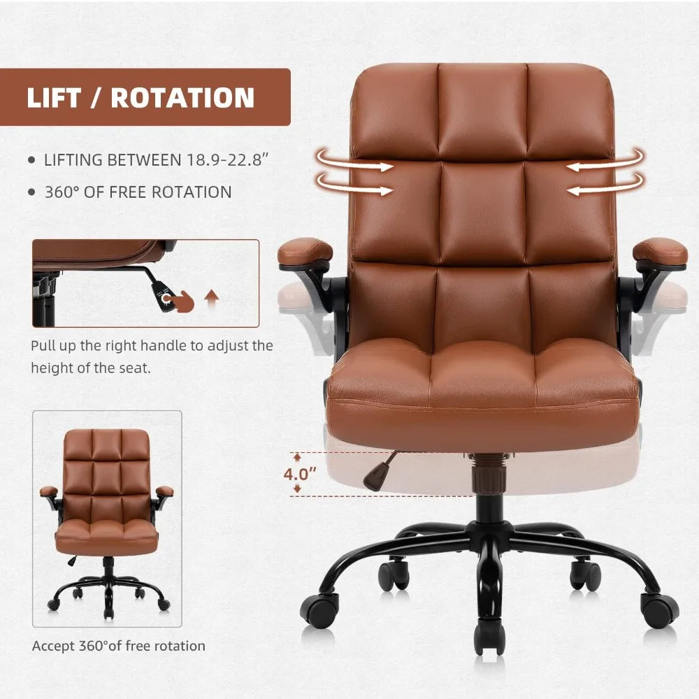 Home Office Chair Ergonomic Desk Executive Chair Computer Task Chair, Rolling Swivel Chair with Arms,