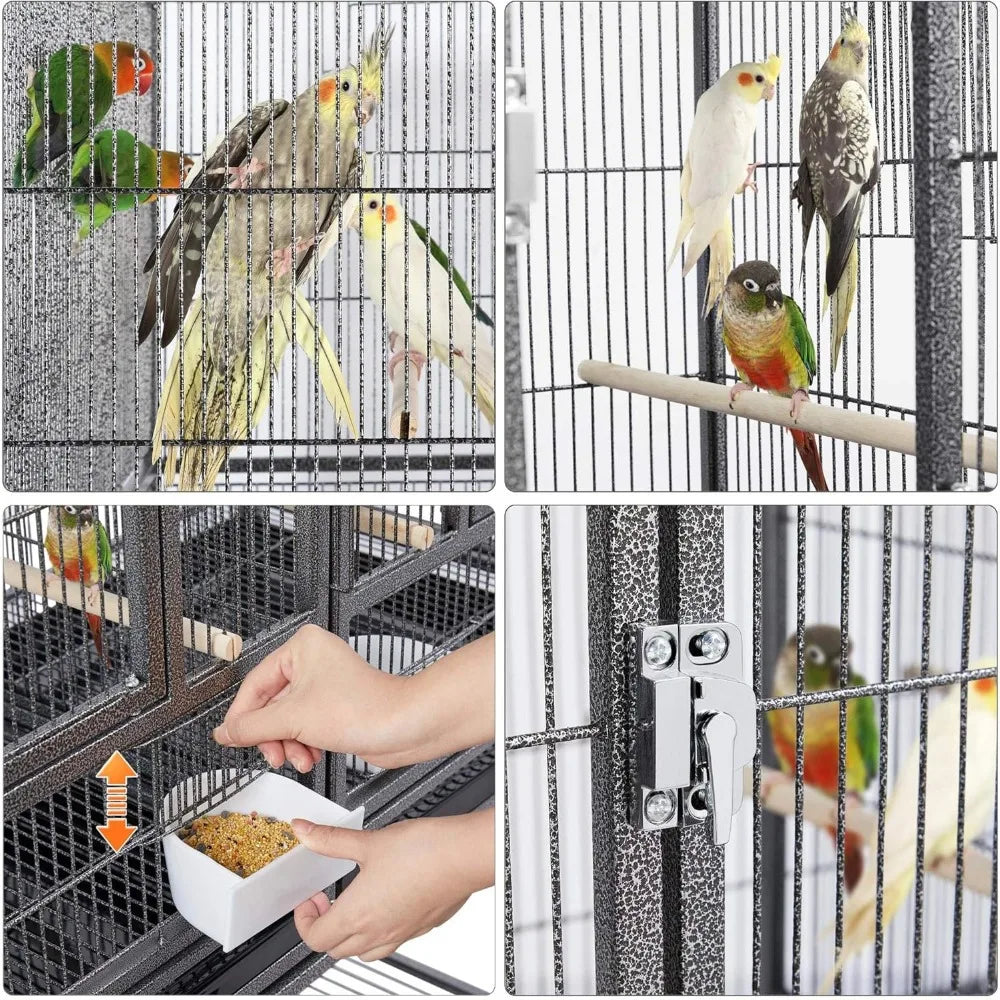 Stackable Divided Breeder Breeding Parakeet Bird Cage for Canaries Cockatiels Lovebirds Finches Budgies Small Parrots with Deta