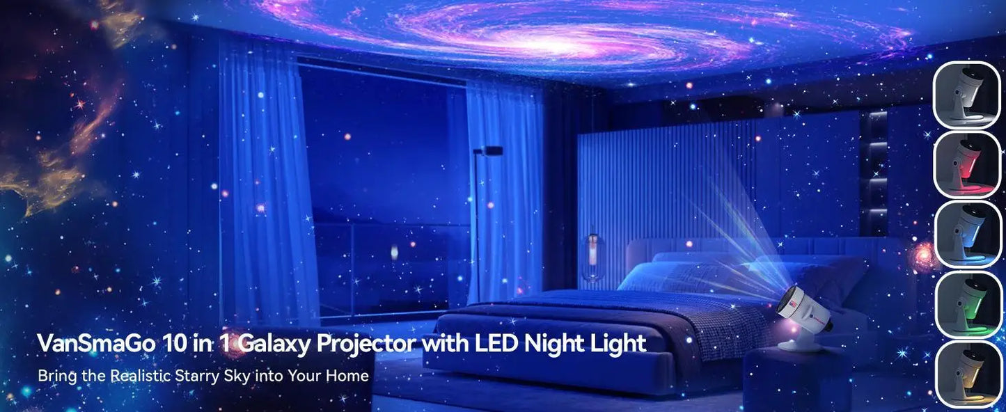 Night Light Galaxy Projector Starry Sky Projector 360° Rotate Planetarium Lamp For Kids Bedroom Valentines Day Gift Wedding Deco