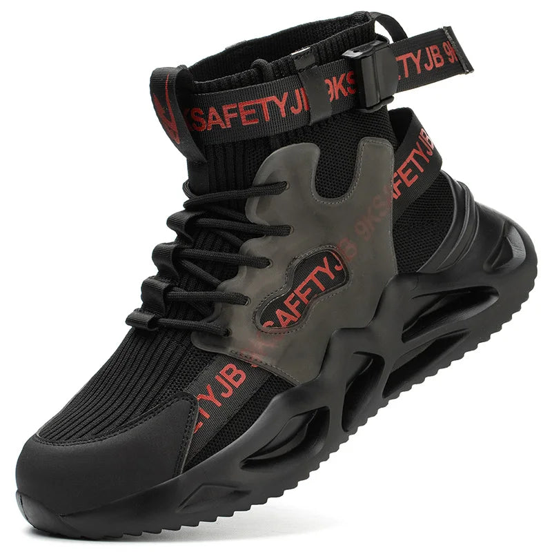 Lightweight Men Safety Shoes Steel Toe Work Sneakers Anti-smash Protective Shoes Anti-smash Anti-puncture Indestructible Shoes