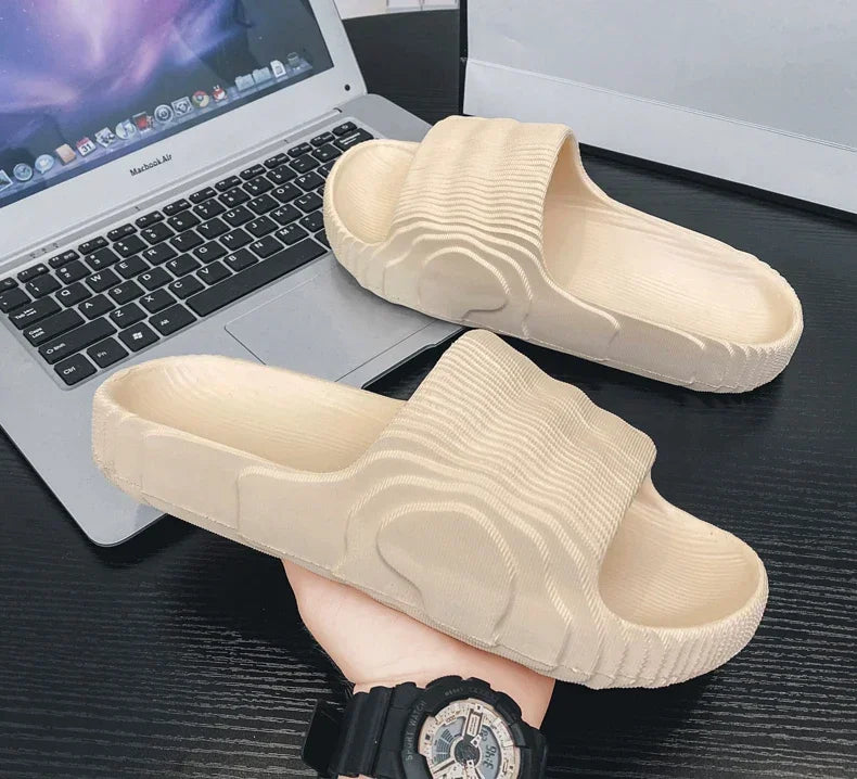 Soft Home Slippers Couple Summer Indoor Skid Proof Bathroom Slippers Sandals Hotel Solid Color Men Women Flip Flops Flat Shoes