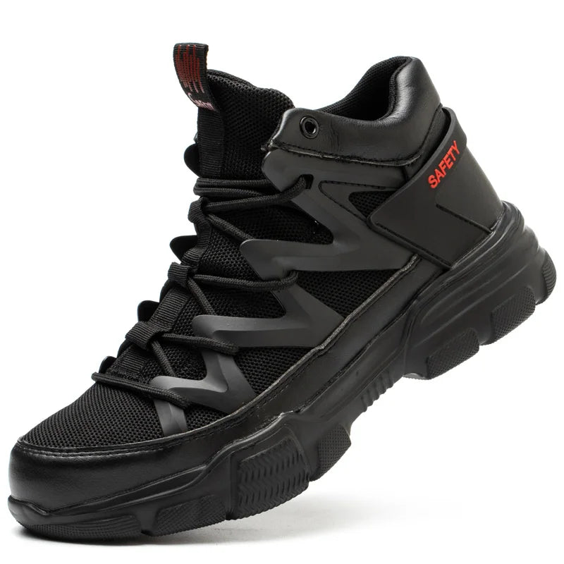 Composite Toe Work Boots Mens Puncture-Proof Midsole Non-Slip Breathable & Comfort Fit for Warehouse Use Anti-smash Work Boots