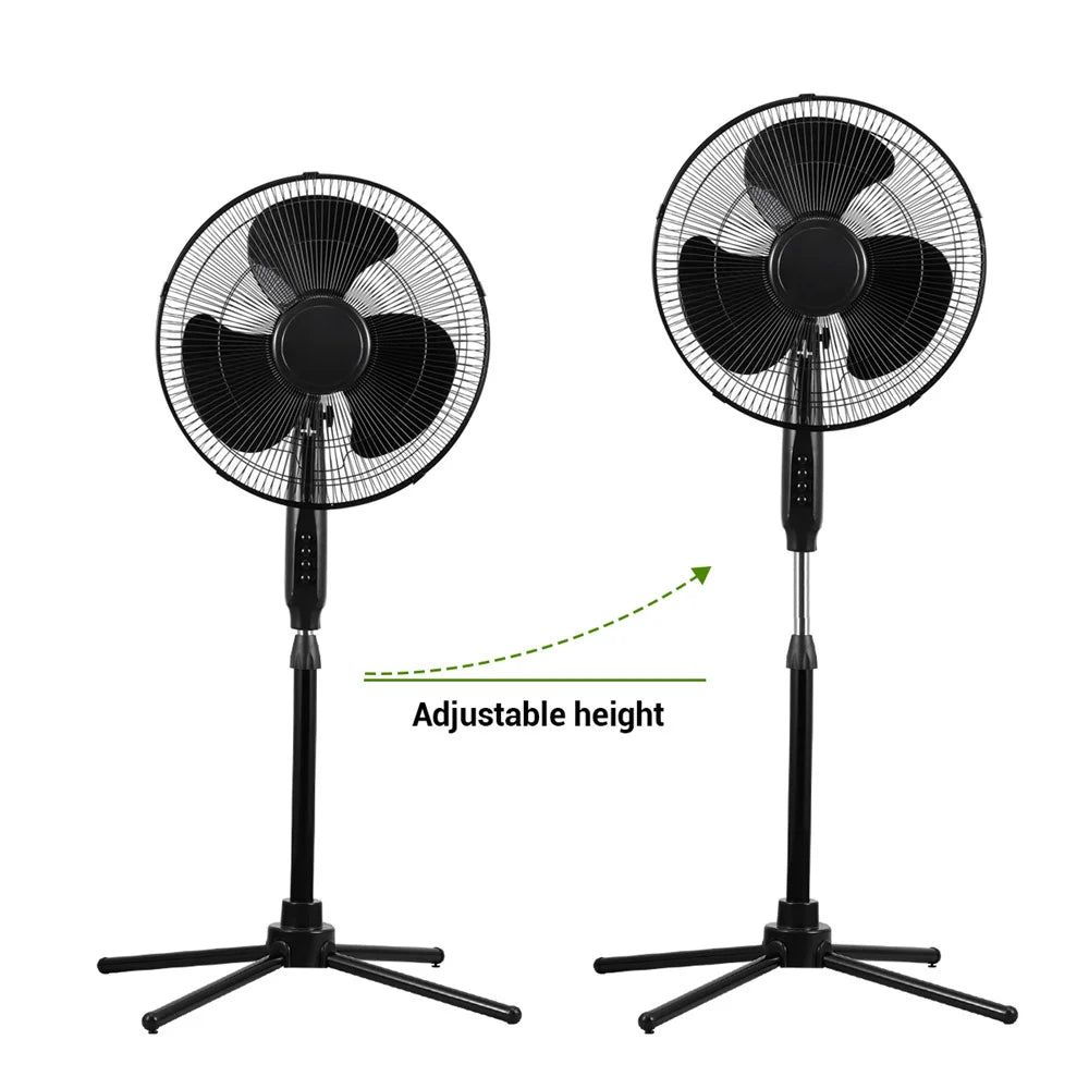 Kitchen Home Office 16 Inch Pedestal Standing Fan Adjustable Height and Tilt Floor Fan For Living Room Bedroom