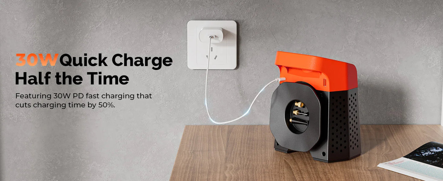 ETENWOLF ZEPHYR S5 Portable Tire Inflator Heavy-Duty Car compressor 160PSI &15600mAh for Pickups Car Tires Motorcycles Bicycles