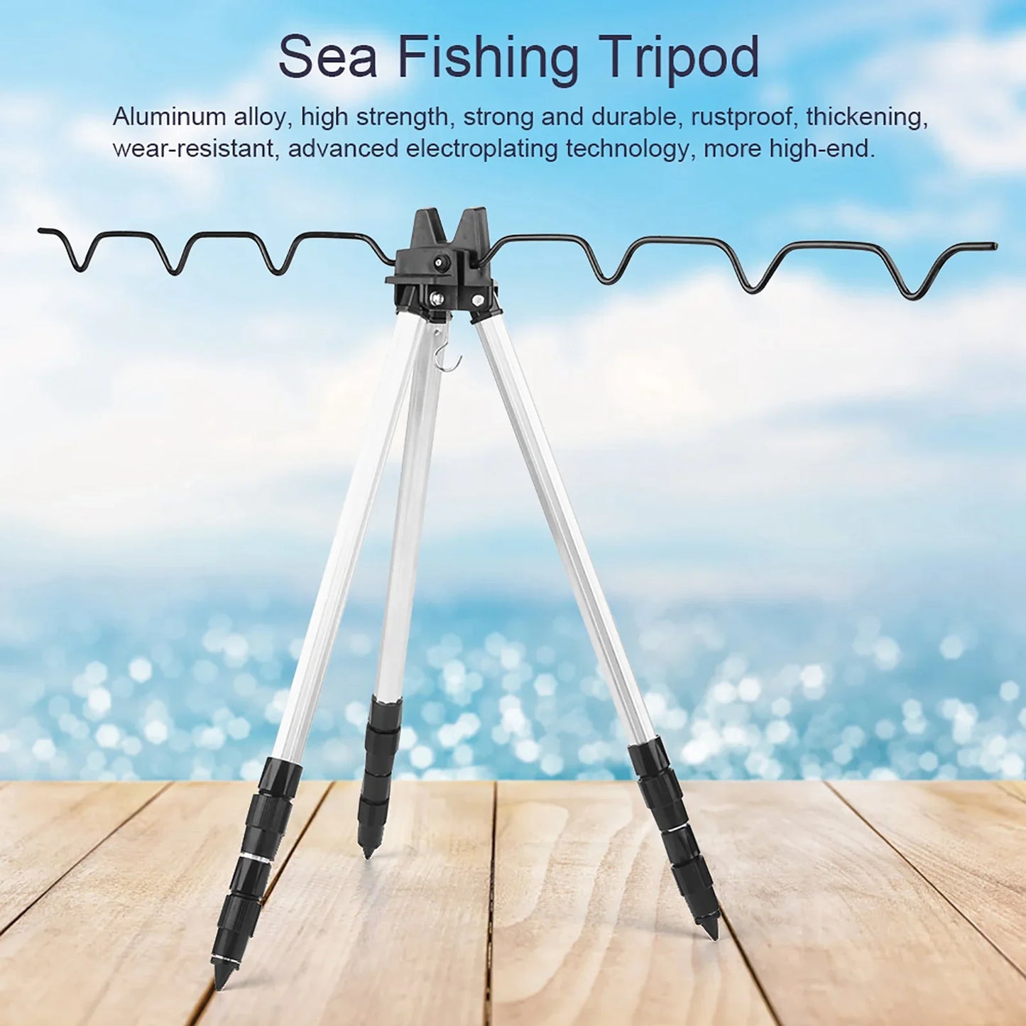 Multifunctional Rod Tripod Outdoor Sea Fishing Support Stand Universal Telescopic Triangle