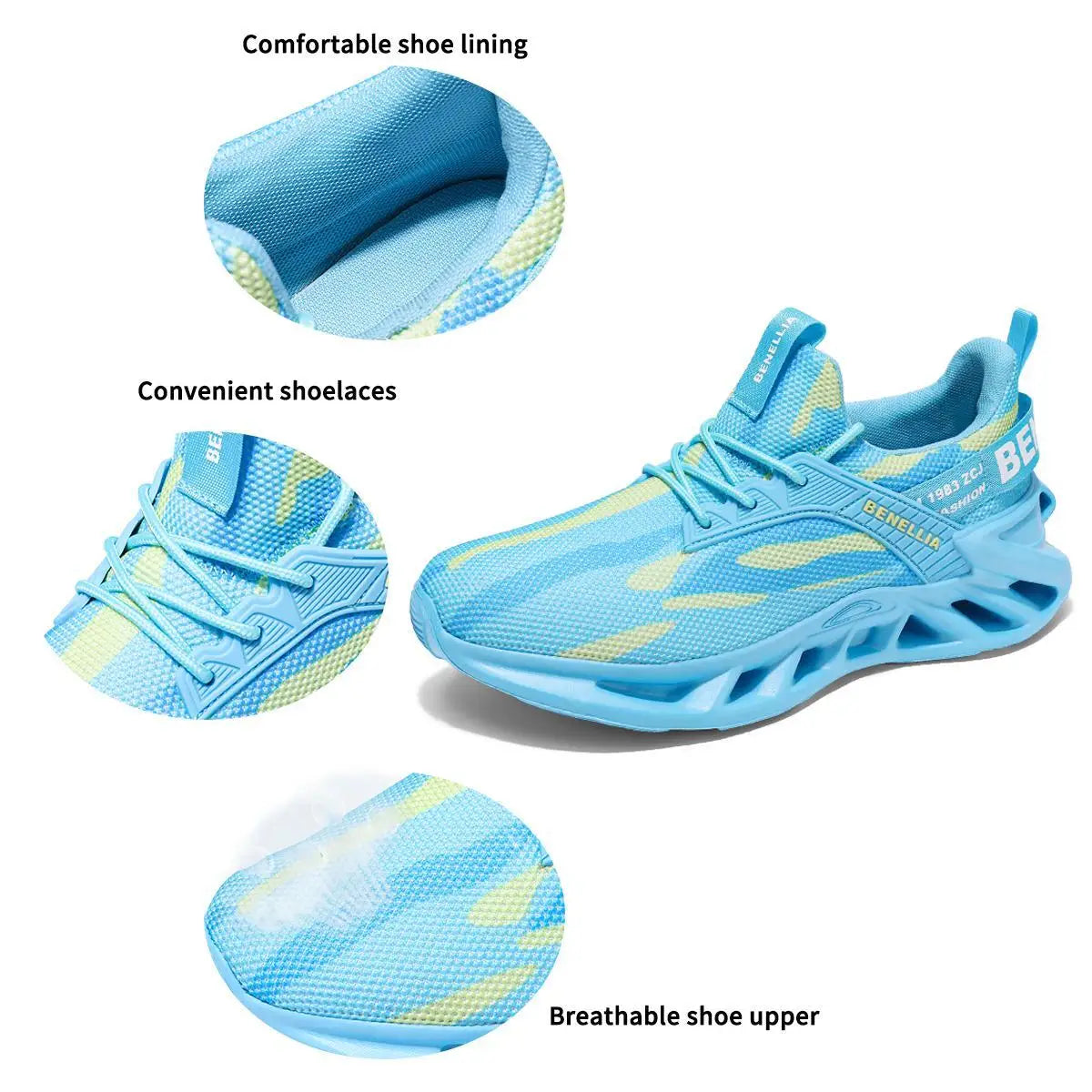 Running shoes for men and women, lightweight mesh, breathable and comfortable, flat and soft tennis shoes