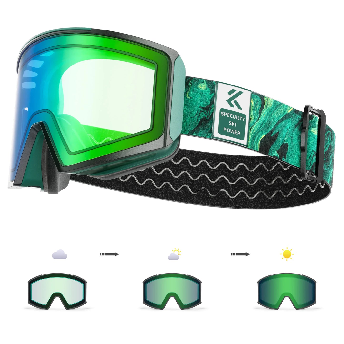 KAPVOE New Outdoor Photochromic Ski Goggles Men Snowboard Glasses Women Winter Snow Sunglasses UV400 Magnetic Attraction Lens