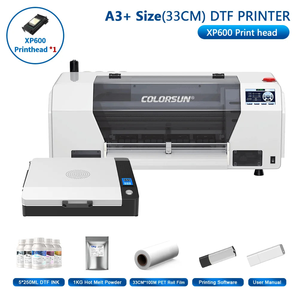 Colorsun A3 DTF Printers For Epson XP600 Impressora A3 DTF Printing Machine Drect to Film A3 DTF Printers For T-Shirt Hoodies