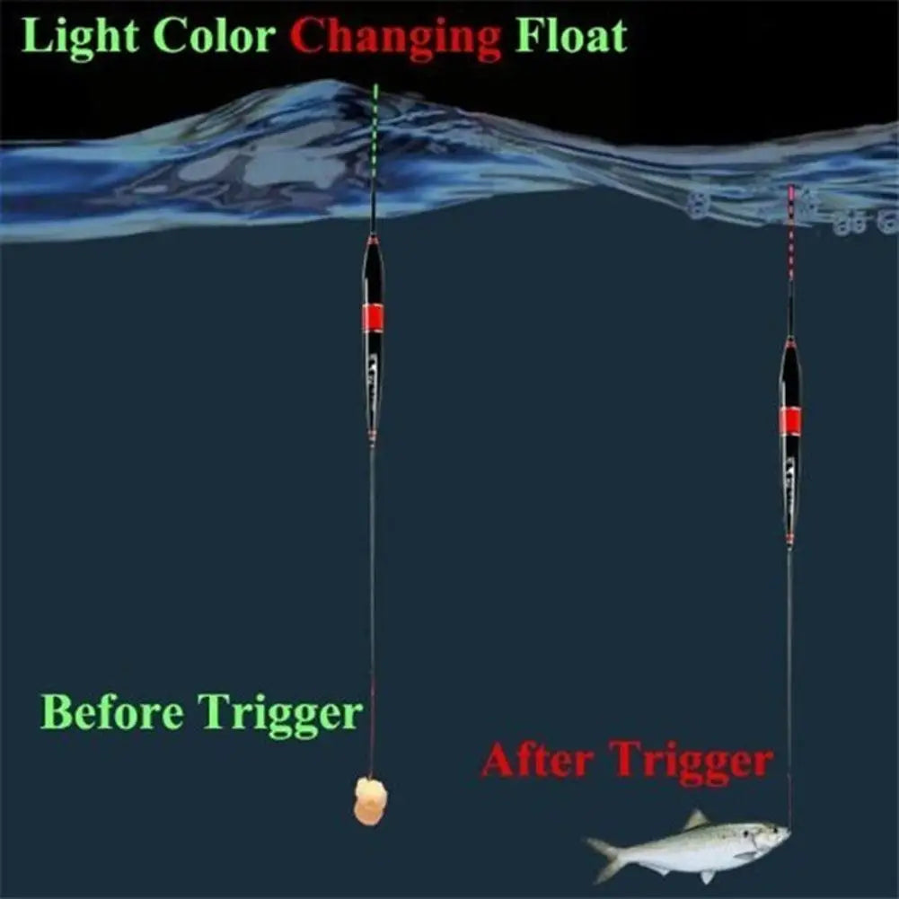 Battery Operated Night Fishing Float - Long-Distance Wood Light Bobber for River Fishing