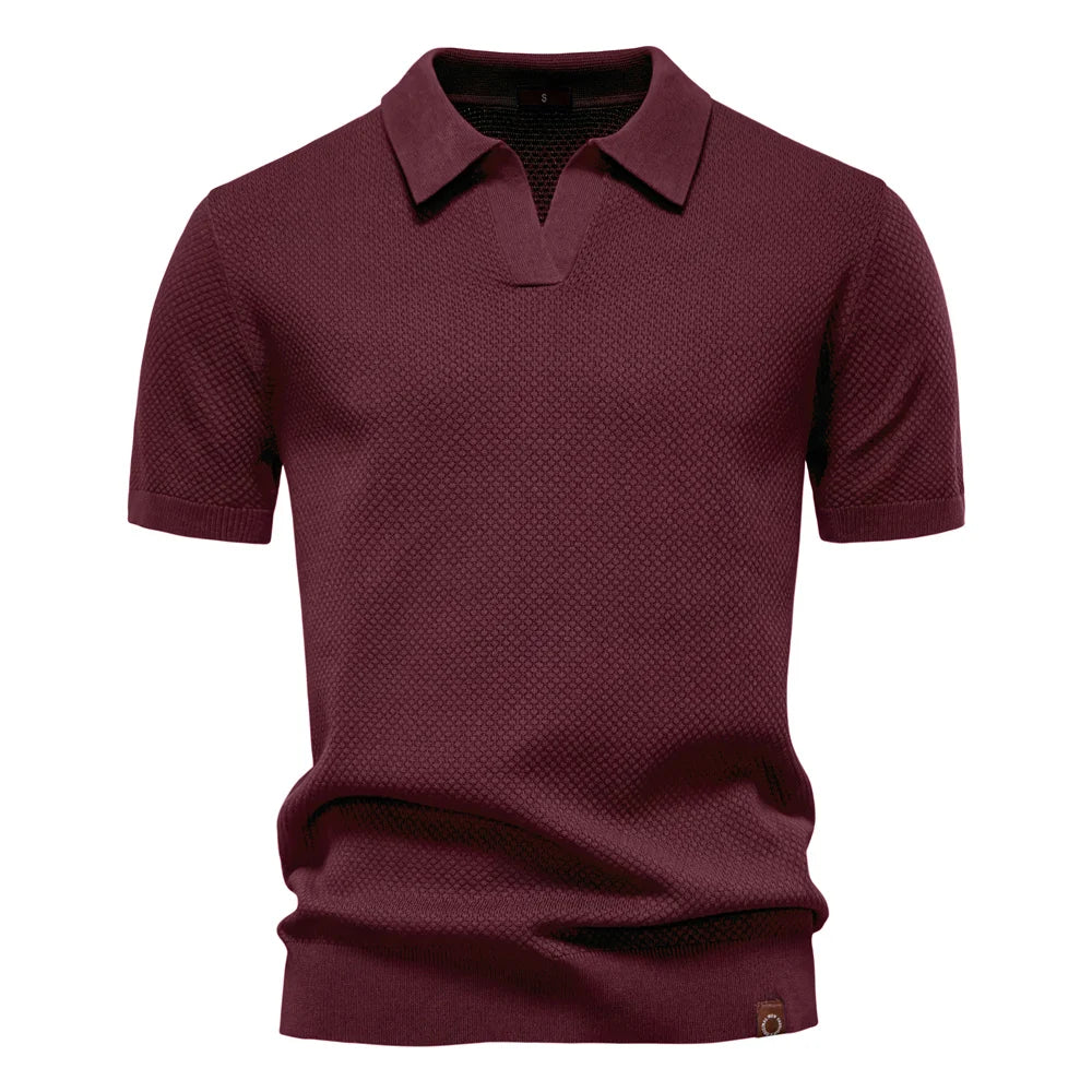 Men's Summer Breathable Polo Shirt Short Sleeve Solid Color Casual Polo Shirts for Men Lightweight Stretch Polo ﻿