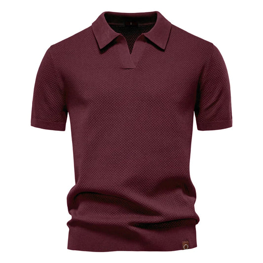 Men's Summer Breathable Polo Shirt Short Sleeve Solid Color Casual Polo Shirts for Men Lightweight Stretch Polo ﻿