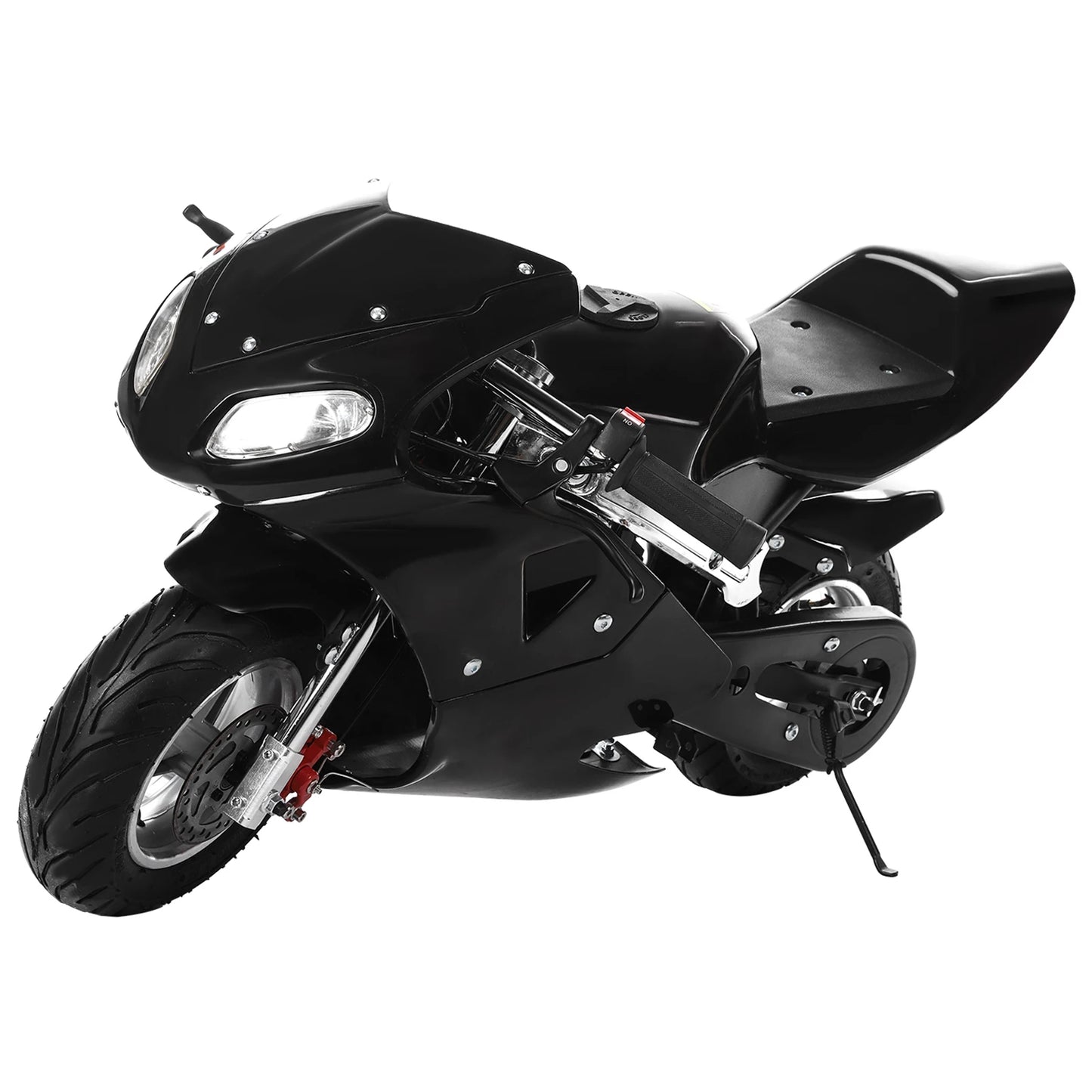 2-Stroke 49cc Pocket Gas Motorbike, Gas Pocket Motorbike, High Brightness Dual Headlights Rubber Handlebar Mini Motorcycle