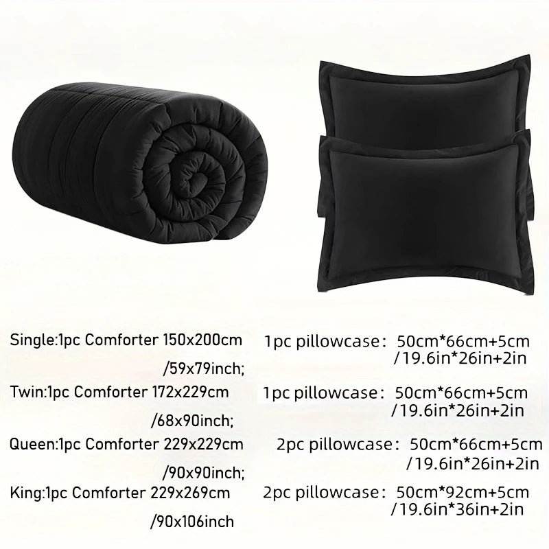 Full Size Bed Comforter Set Soft Breathable All Seasons Bedding with 2/3 pcs,1 Comforter And 1/2 Pillow Shams Machine Washable