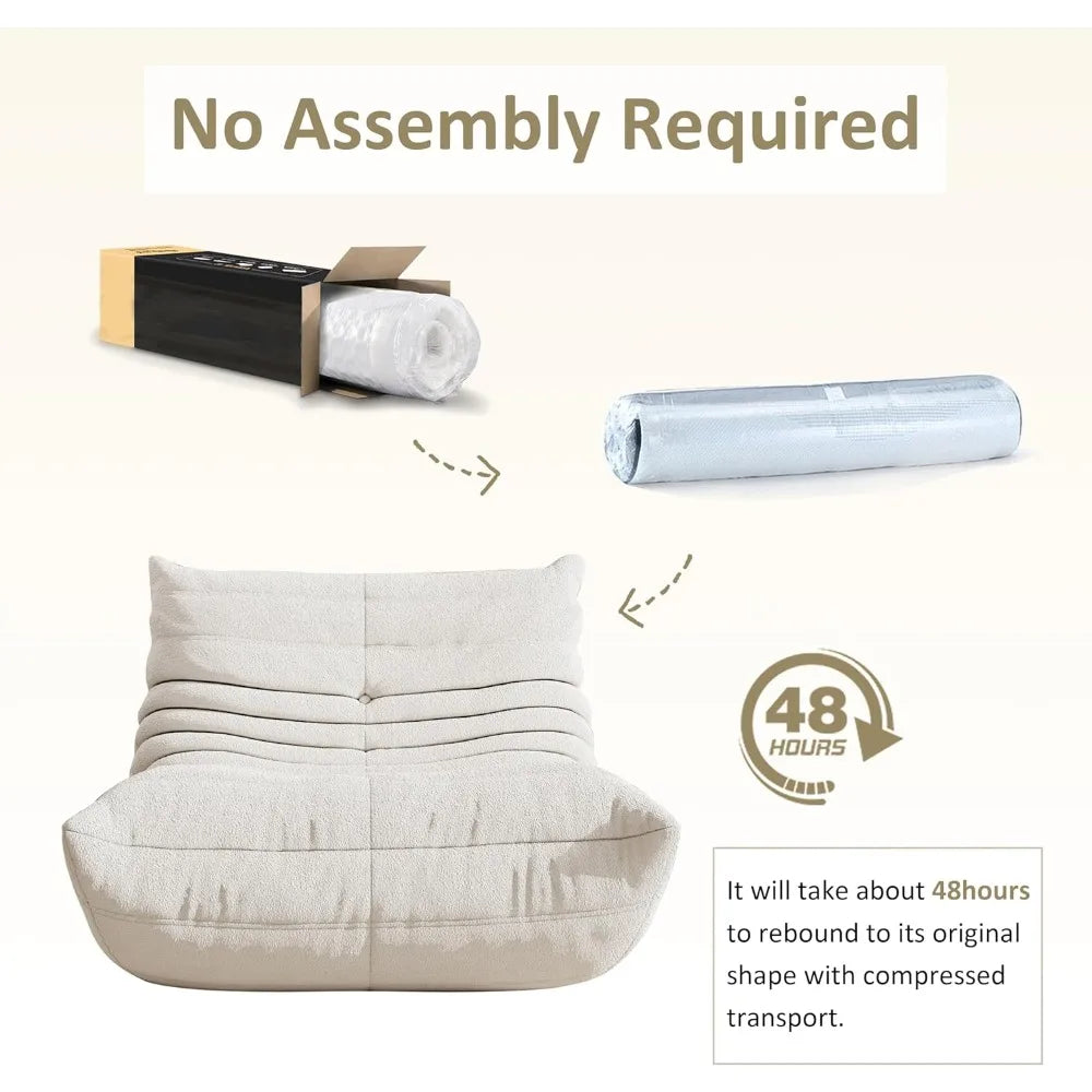 bean bag chair, oversized bean bag chair for living room, fireside chair for adults with memory foam filled, big accent sofa lou