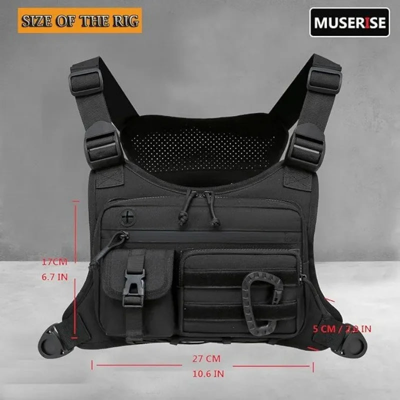 Outdoor Tactical Chest Bag Men's Vest EDC Waterproof Anti-Theft Chest Pack for Cycling Bags Running Front Chest Bag