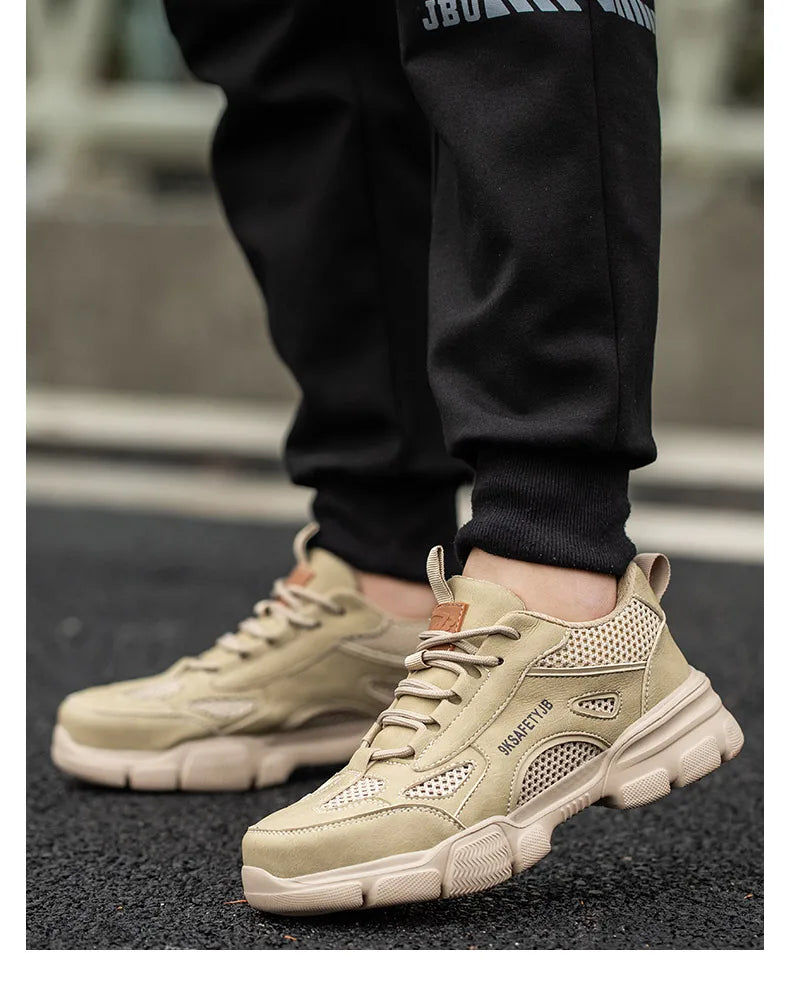 Low Top Breathable Safety Shoes Anti-Puncture Anti shock Work Shoes Slip Resistant Work Sneakers Protective Boots for Men