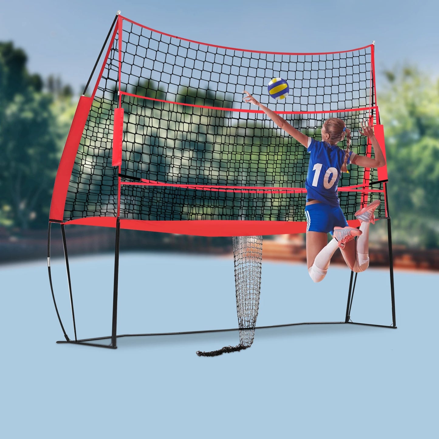 Bymaocar 2.44*3.35M Volleyball Training Net, Nylon Volleyball Practice Net, Volleyball Trainer Equipment Net
